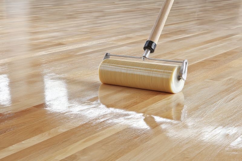 Buff and recoat wood floor